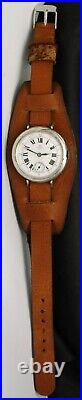 OMEGA Military WW1 British Officer WATCH 24HR Dial Silver TRENCH 1910s War RARE