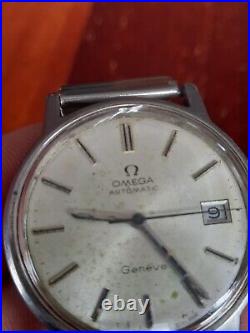 OMEGA Omega Geneva AT 166.0163 1977 Vintage Men's Date Working Rare! Signature