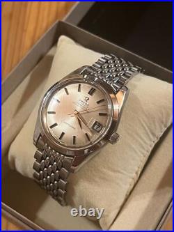 OMEGA Seamaster Men's Watch Stainless Steel Gold Dial Date Vintage Antique Rare