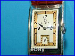 OMEGA T17 Watch Art Deco Asymmetric All Steel case SUPERB Very Rare Vintage FWO