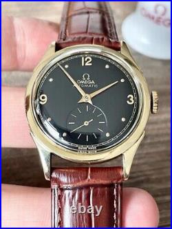 Omega 18k Watch Automatic Vintage Men's 1954 Rare, Serviced + Warranty