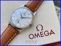 Omega 1954 Steel Mens Vintage Mechanical Sub Seconds Dial watch + Rare Box