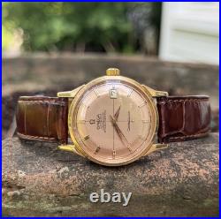 Omega Constellation Calendar 168.005 Solid 18k Rose Gold Pie Pan Auto Rare Omega Constellation Calendar 168.005 Solid 18k Rose Gold Pie Pan Auto Rare