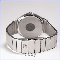 Omega Constellation Men Unisex Vintage Quartz Silver Black Watch 34 mm Rare