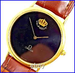 Omega DeVille Men's Watch Quartz Vintag 70s King Hussein Jordan Gold Plated Rare