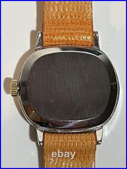 Omega De Ville Hand-Wound Ladies Watch Vintage Orange Dial Hexagonal Case Rare