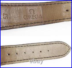 Omega Deville Prestige Smoseco round hand-wound rare silver leather band vintage