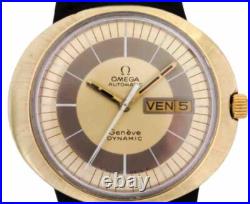 Omega Dynamic Automatic Watch Gold Men's Vintage Swiss Rare Case Part Signed