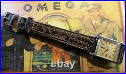 Omega Fine Rare Vintage'40 Rectangular S. Steel Lady Swiss Made