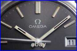 Omega Geneve Date Original Grey Dial Mens Vintage Watch 136.0099 RARE