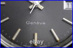 Omega Geneve Date Original Grey Dial Mens Vintage Watch 136.0099 RARE