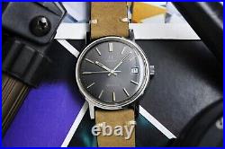 Omega Geneve Date Original Grey Dial Mens Vintage Watch 136.0099 RARE