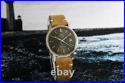 Omega Geneve Date Original Grey Dial Mens Vintage Watch 136.0099 RARE