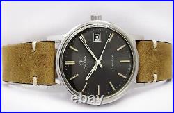 Omega Geneve Date Original Grey Dial Mens Vintage Watch 136.0099 RARE