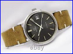 Omega Geneve Date Original Grey Dial Mens Vintage Watch 136.0099 RARE