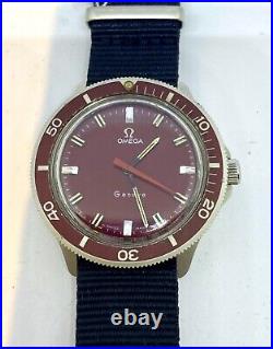 Omega Geneve Diver Admiralty Swiss Made 37mm Men's Bordeaux Vintage Rare Watch