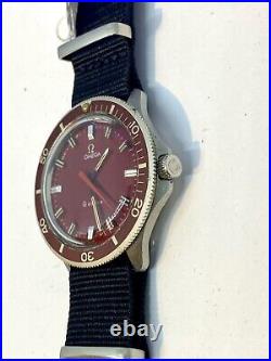 Omega Geneve Diver Admiralty Swiss Made 37mm Men's Bordeaux Vintage Rare Watch