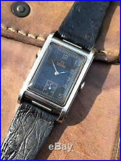 Omega Marine Standard Wristwatch Reference 3683. Rare Fab Suisse Black Dial