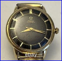 Omega Men's Vintage 1950's Bumper G6213 C351 Cal. Rare Black Dial 14k GF 32.5mm