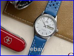 Omega Mens Seamaster Steel Automatic Vintage Day Date rare 1984 Year used watch