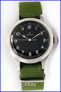 Omega Military RAF Rare Vintage Black Dial 36mm Ref 6B/159 Winding Steel Watch