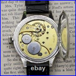 Omega Pilot Watch Solid Silver Manual-Wind 1910s Conversion Rare Vintage 47mm
