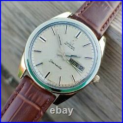 Omega Seamaster Automatic Oversize Vintage Rare Mens Watch Gold Filled Day Date