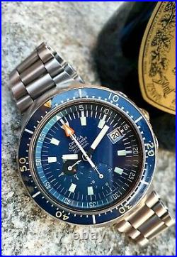 Omega Seamaster Big Blue 176.004 Lemania 1040 Bakelite Bezel Rare Vintage Watch
