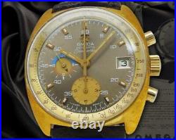 Omega Seamaster Chronograph Calendar Watch 176.007 Vintage Gold Overhauled Rare
