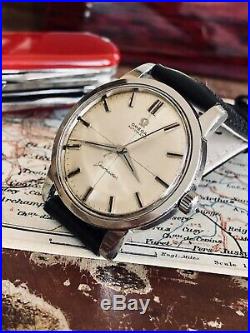 Omega Seamaster Crosshair Steel Mens 1961 rare Jumbo 35mm size Vintage watch