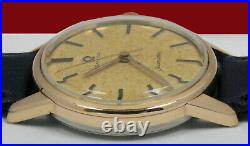 Omega Seamaster Winding Tropical Patina Rare Dial Gold Cap Vintage Wrist Watch