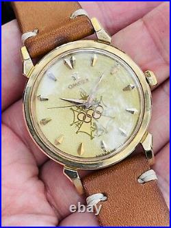 Omega Seamaster XVI Vintage 18k Pink Gold Olympic Games Mens Dress Watch! Rare
