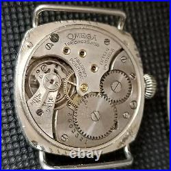Omega Silver 925 2 Position Adj. Military Trench Rare Vintage Watch Cir 1920s
