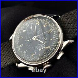 Omega Tissot 33.3 Chronograph Jumbo military vintage watch rare black dial