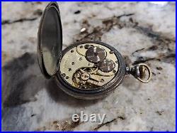 Omega Two Tone Dial Black Grey Pocket Watch Rare Vintage