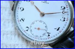 Omega Vintage 1927`s Enameled converted to wrist Pocket Men`s rare Swiss watch