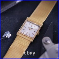 Omega Vintage 1965 Vintage 14K Yellow Gold & Diamond Bezel Rare Ladies Watch