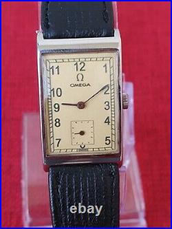 Omega Vintage Rare c. 1930 Steel Tank Art Deco Swiss Made Watch