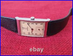 Omega Vintage Rare c. 1930 Steel Tank Art Deco Swiss Made Watch