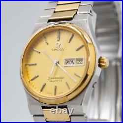 RARE For Parts Vintage OMEGA Seamaster Cal. 1345 Quartz Gold Dial Men's Watch RARE For Parts Vintage OMEGA Seamaster Cal. 1345 Quartz Gold Dial Men's Watch