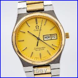 RARE For Parts Vintage OMEGA Seamaster Cal. 1345 Quartz Gold Dial Men's Watch RARE For Parts Vintage OMEGA Seamaster Cal. 1345 Quartz Gold Dial Men's Watch
