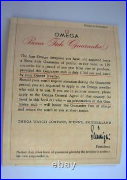 RARE Genuine Omega Vintage Speedmaster Bona Fide Guarantee Blank Open Booklet