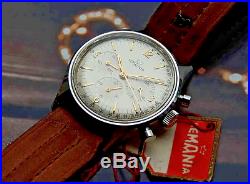RARE NOS Vintage Lemania Chronograph watch caliber 321 Moon Omega 1957