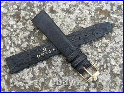 RARE NOS Vintage Omega Leather Strap with Omega Buckle 16MM