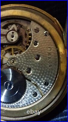 RARE OMEGA 1923 18K Solid Gold Vintage Pocket Watch 45mm ANTIQUE PRE WAR