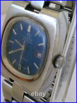 RARE OMEGA GENEVE Automatic Cal 684 Ladies BLUE GRADATION DIAL Not Working