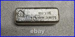 RARE OMEGA M&B Vintage 10 Ounce Poured Silver Bar 999 FINE SILVER