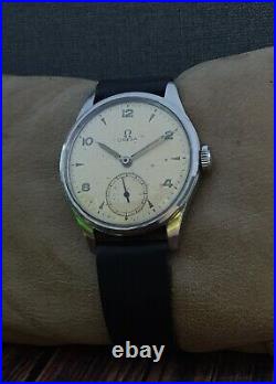 RARE! OMEGA WWII 40's MILITARY cal. 30T2-PC VINTAGE 35mm RARE 15J SWISS WATCH