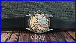 RARE! OMEGA WWII 40's MILITARY cal. 30T2-PC VINTAGE 35mm RARE 15J SWISS WATCH