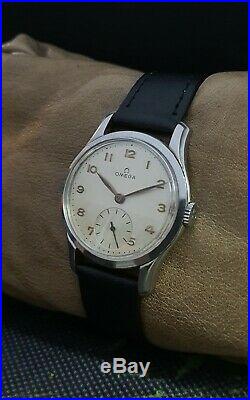 RARE! OMEGA WWII 40's MILITARY cal. 30T2-PC VINTAGE 36mm RARE 15J SWISS WATCH